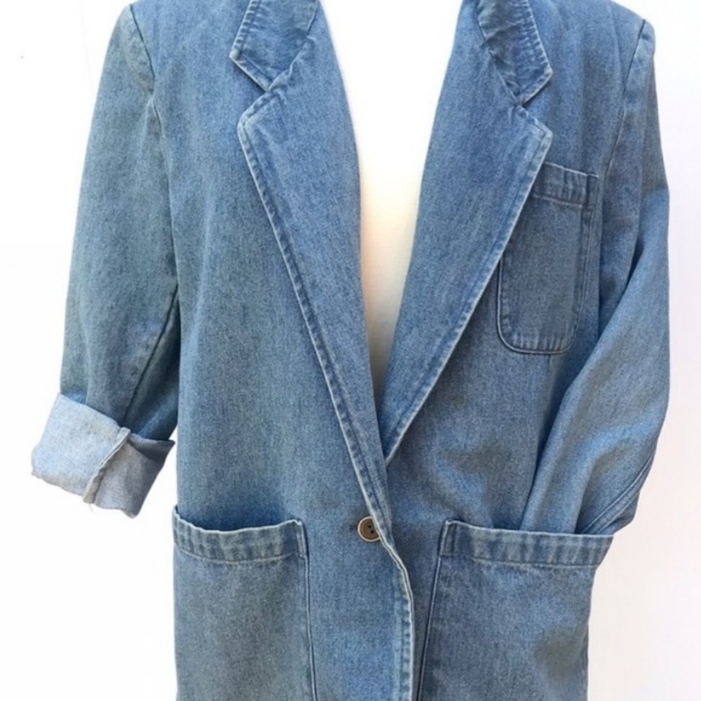HOST PICK 4 X'S...DENIM BOYFRIEND BLAZER/JACKET M - Picture 3 of 6